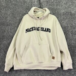 Outfitter Trading Co. Hoodie Mens Large Fleece Pullover Mackinac Island Graphic